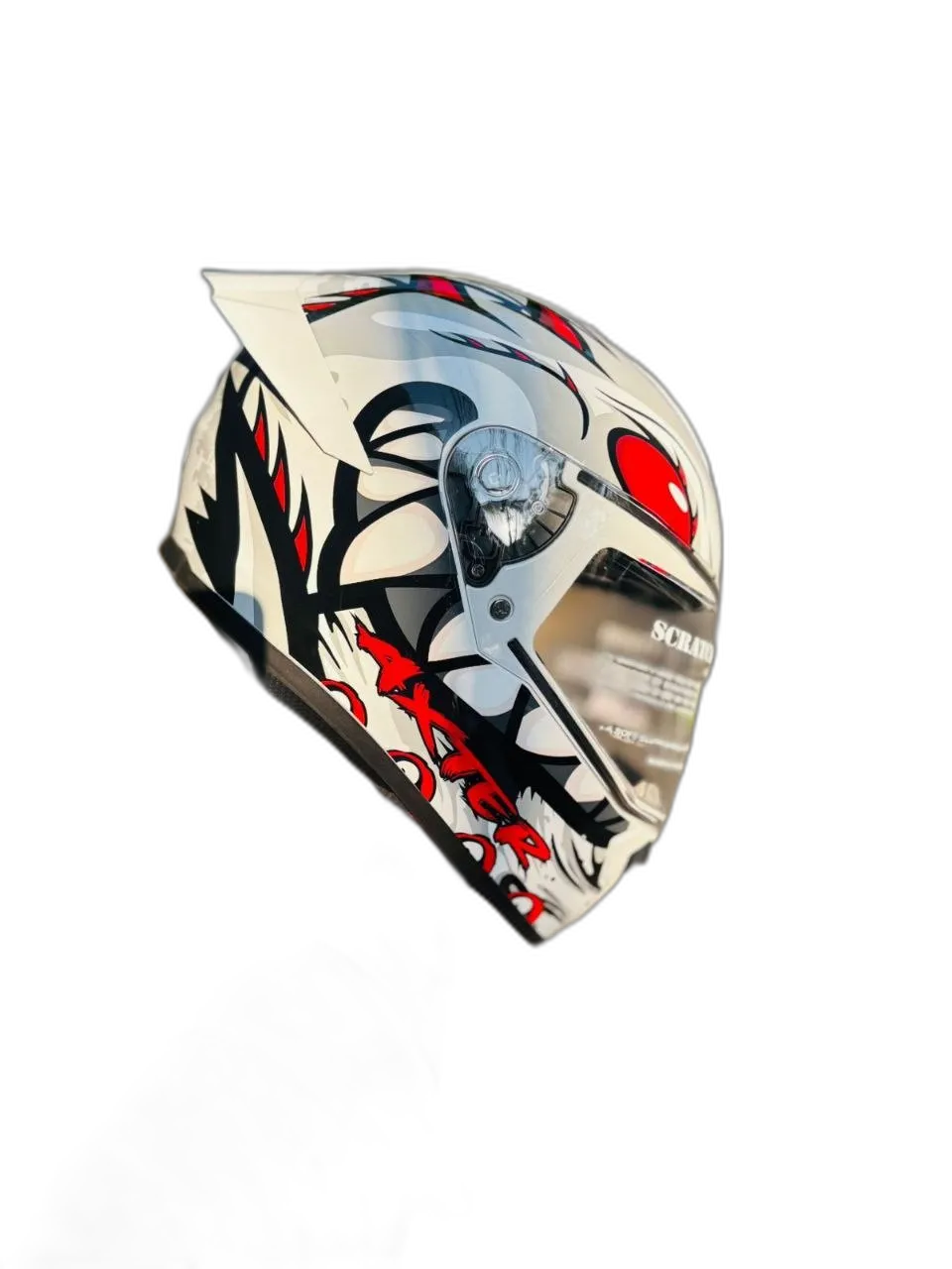 Aerostar Axter D2 White Red Full Face Helmet