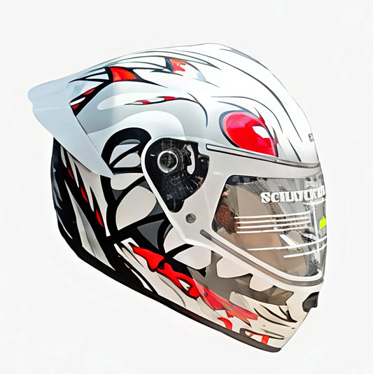 Aerostar Axter D2 White Red Full Face Helmet