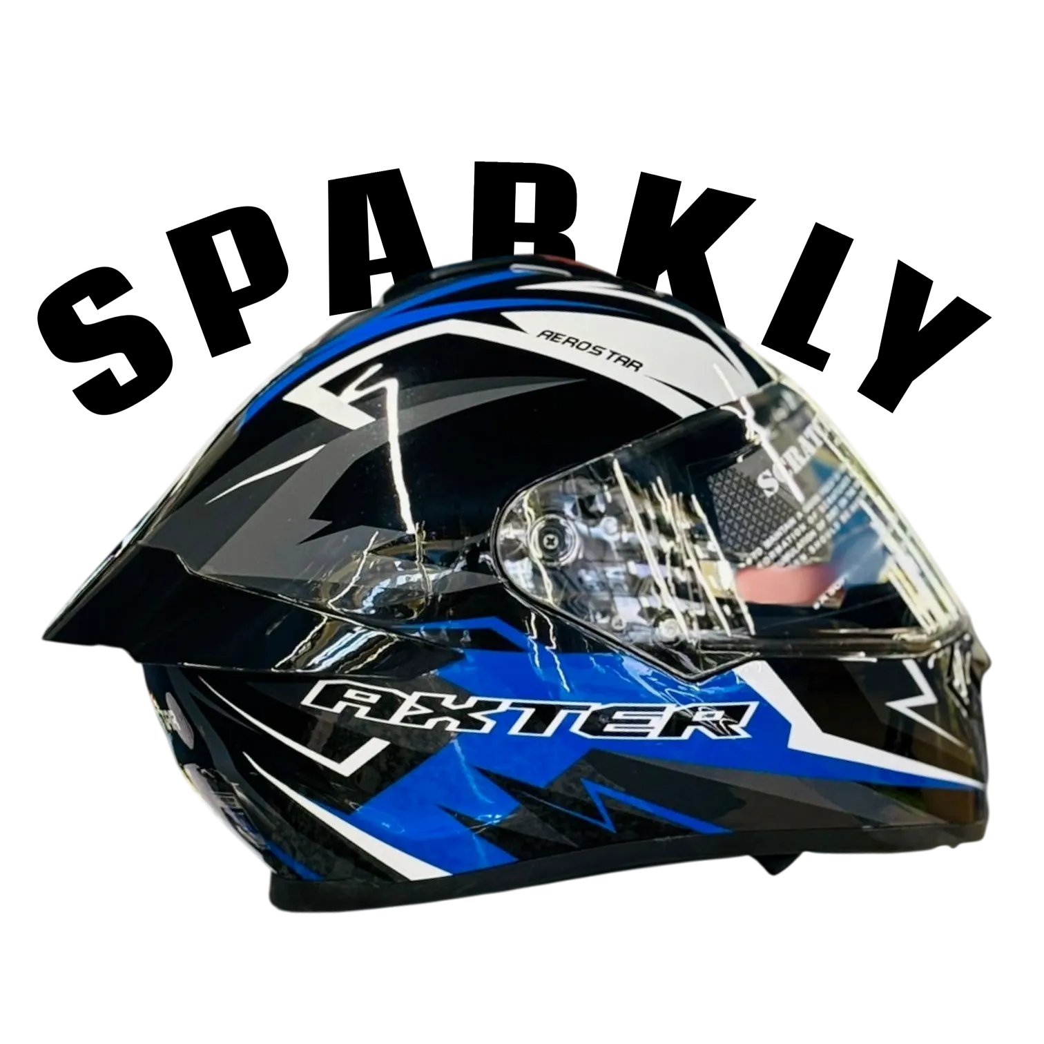 Aerostar Axter D3 Black Blue Full Face Helmet