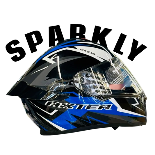 Aerostar Axter D3 Black Blue Full Face Helmet