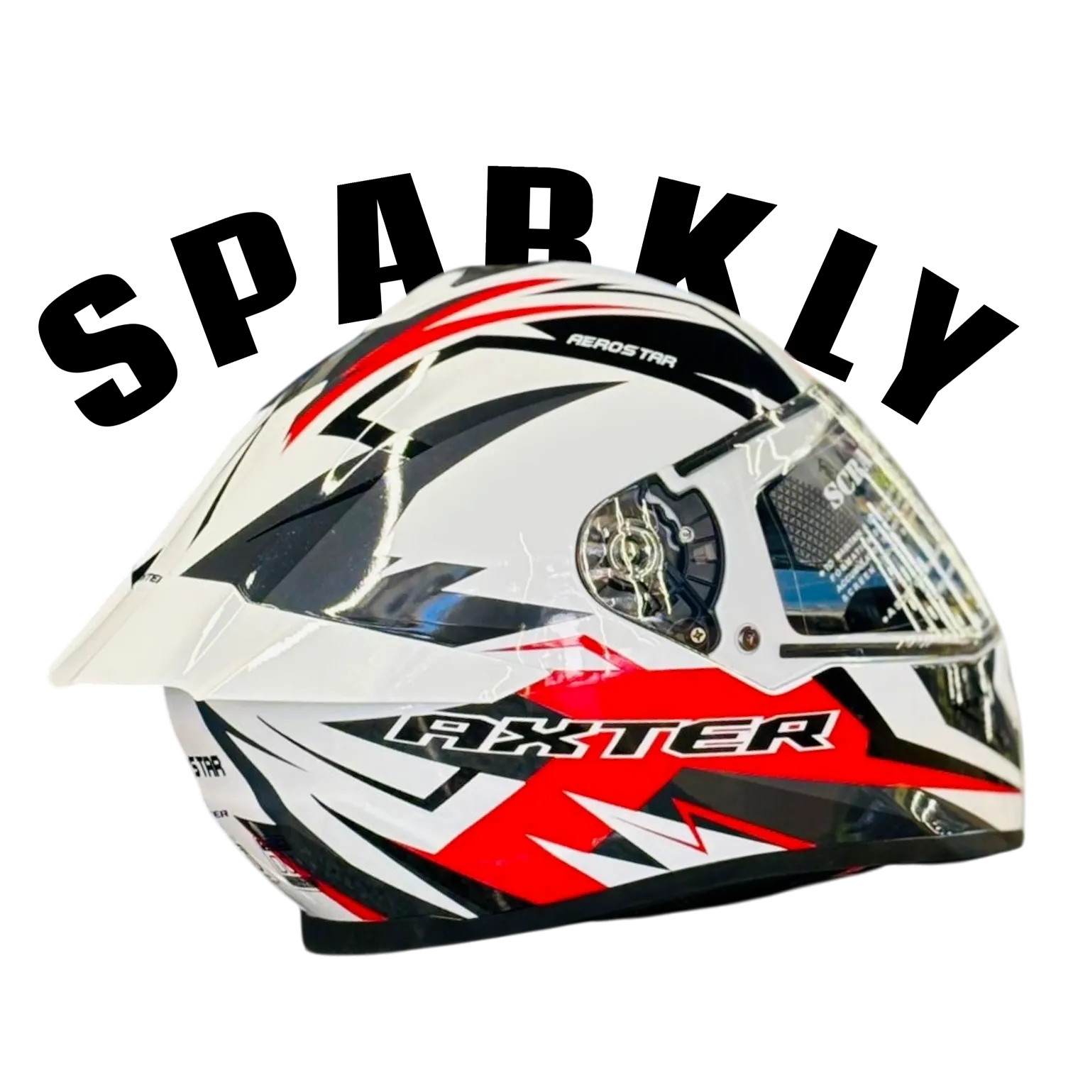 Aerostar Axter D3 White Red Full Face Helmet