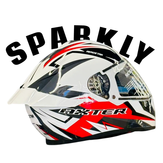 Aerostar Axter D3 White Red Full Face Helmet