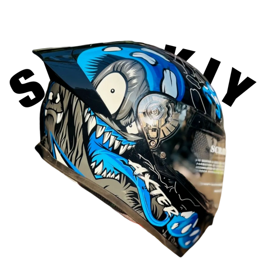 Aerostar Axter D4 Black Blue Full Face Helmet