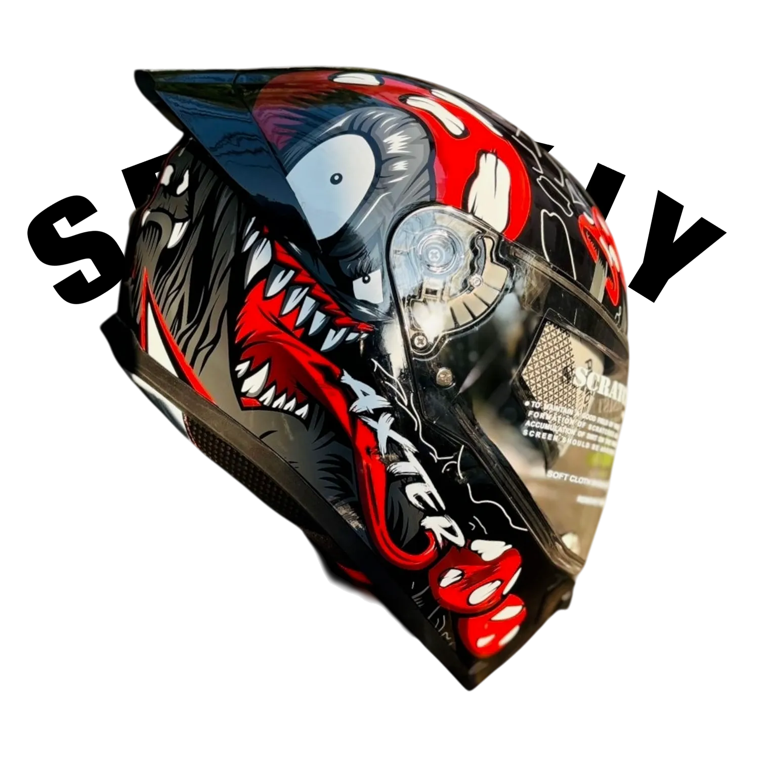 Aerostar Axter D4 Black Red Full Face Helmet