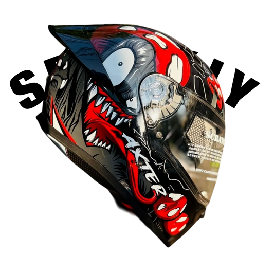 Aerostar Axter D4 Black Red Full Face Helmet