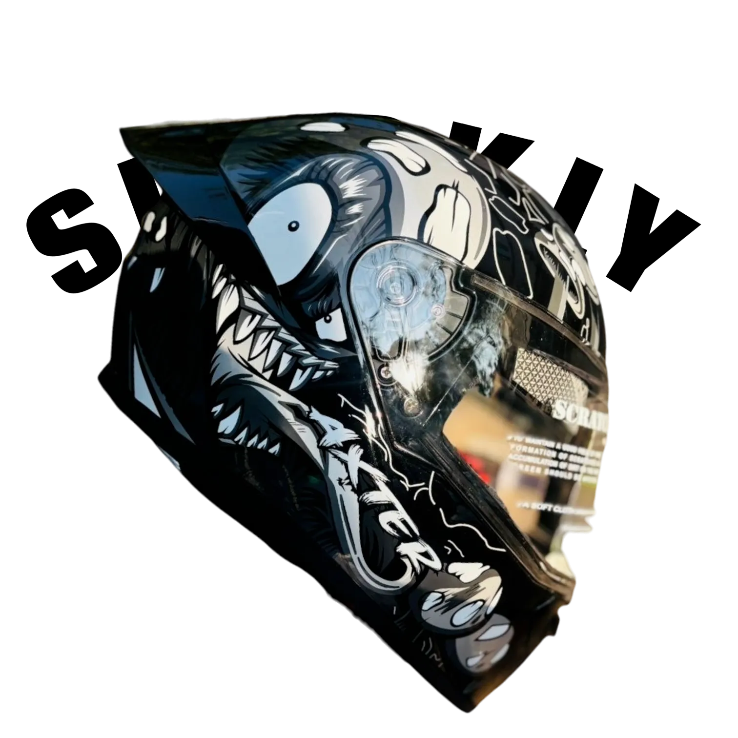 Aerostar Axter D4 Black Silver Full Face Helmet