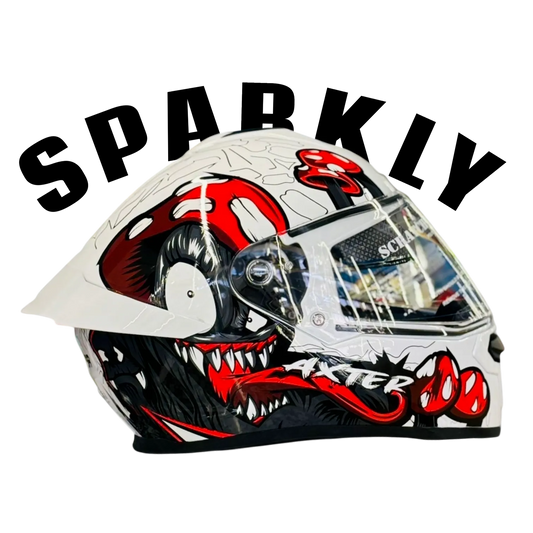 Aerostar Axter D4 White Red Full Face Helmet