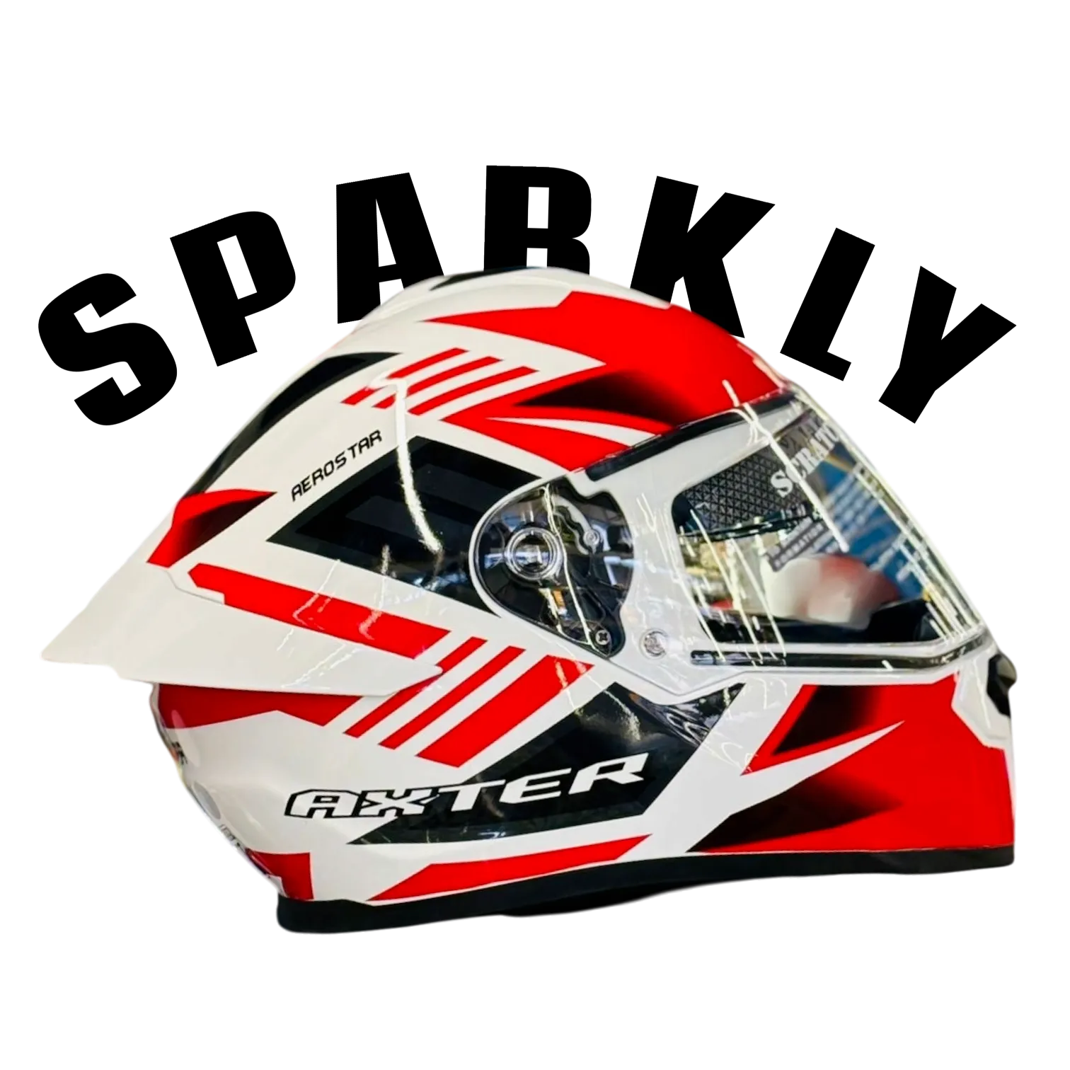 Aerostar Axter D6 White Red Full Face Helmet