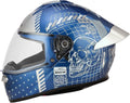 Aerostar Axter D7 White Blue Full Face Helmet