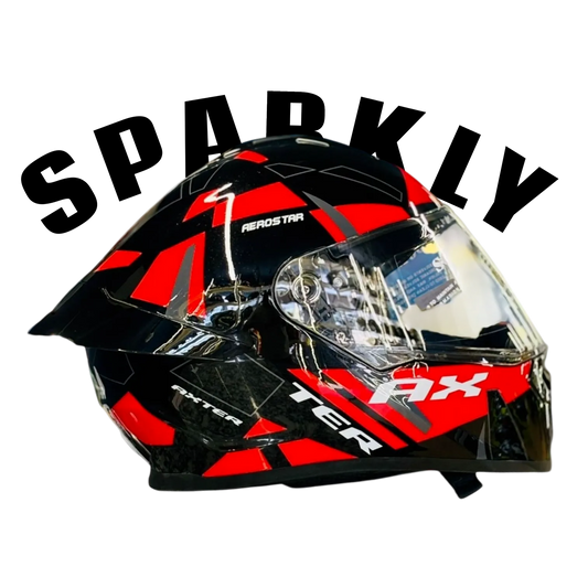 Aerostar Axter D8 Black Red Full Face Helmet
