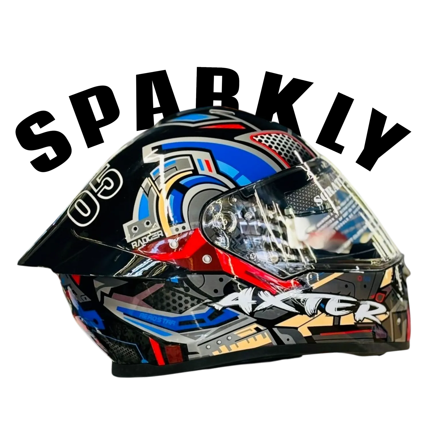 Aerostar Axter D9 Black Red Full Face Helmet