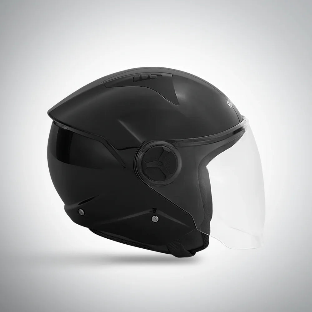 Aerostar Beat Black Half Face Helme