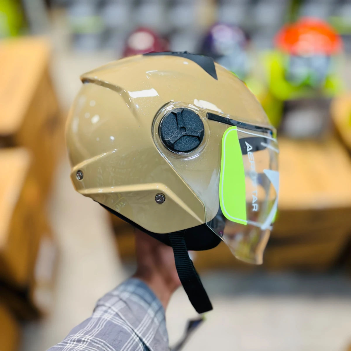 Aerostar Beat Desert Strom Half Face Helmet