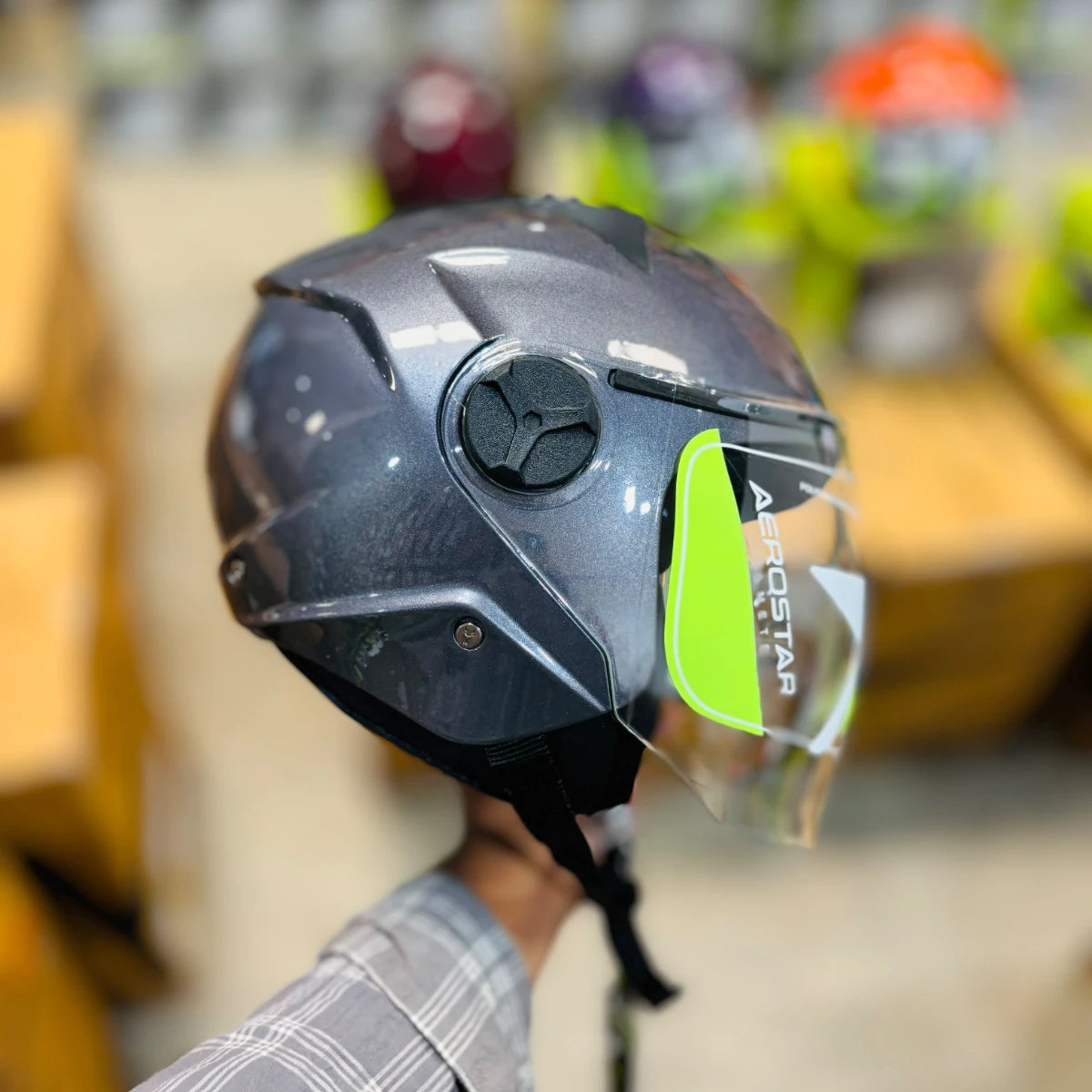 Aerostar Beat Gray Half Face Helmet