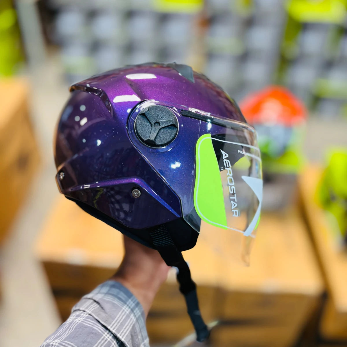 Aerostar Beat Purple Half Face Helmet