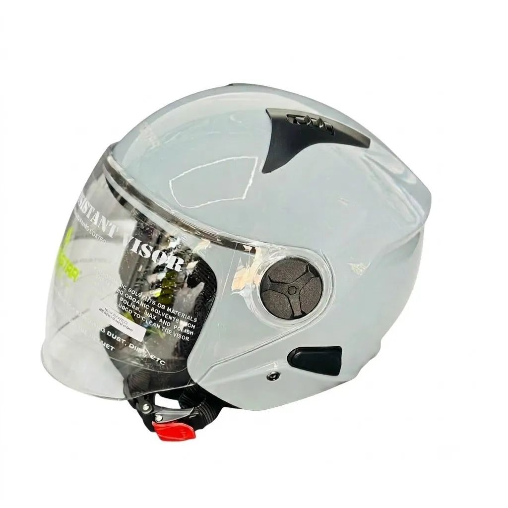 Aerostar D4 White Cyan Half Face Helmet