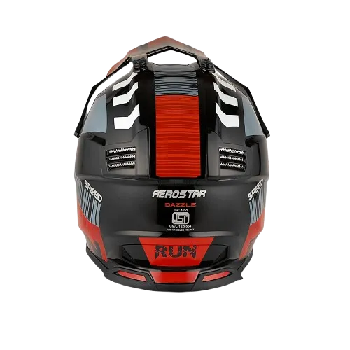 Aerostar Dazzle D1 Black Red Off Road Helmet
