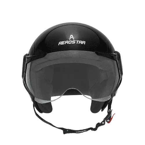 Aerostar Mini Black Half Face Helmet