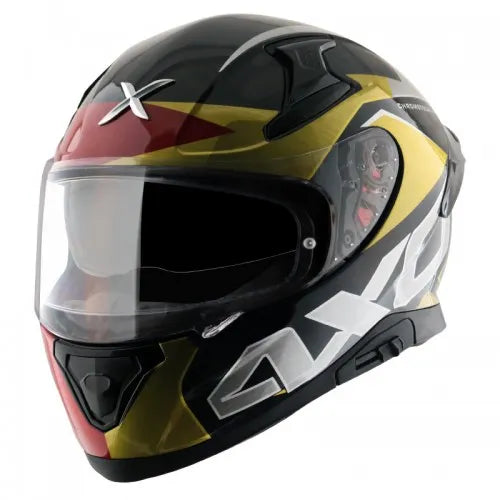 AXOR Apex Chrometech Black Red Full Face Helmet