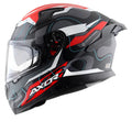 AXOR Apex Dyanamo Dull Black Red Full Face Helmet