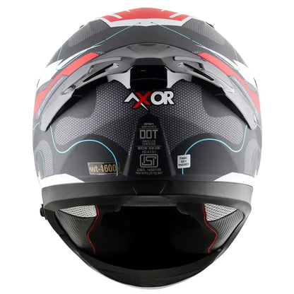 AXOR Apex Dyanamo Dull Black Red Full Face Helmet