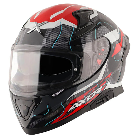 AXOR Apex Dynamo Black Red Full Face Helmet