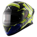 AXOR Apex Hex 2 Neon Yellow Blue Full Face Helmet