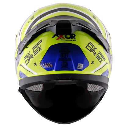 AXOR Apex Hex 2 Neon Yellow Blue Full Face Helmet