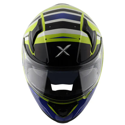 AXOR Apex Hex 2 Neon Yellow Blue Full Face Helmet