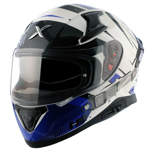 AXOR Apex Hex 2 White Blue Full Face Helmet