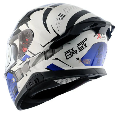 AXOR Apex Hex 2 White Blue Full Face Helmet