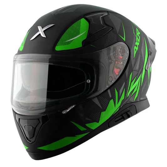AXOR Apex Hunter Black Neon Green Full Face Helmet