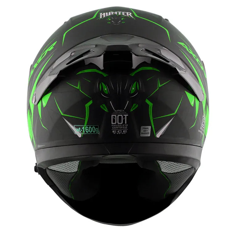 AXOR Apex Hunter Black Neon Green Full Face Helmet