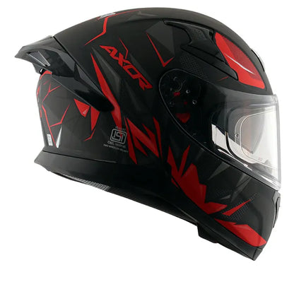 AXOR Apex Hunter Dull Black Red Full Face Helmet