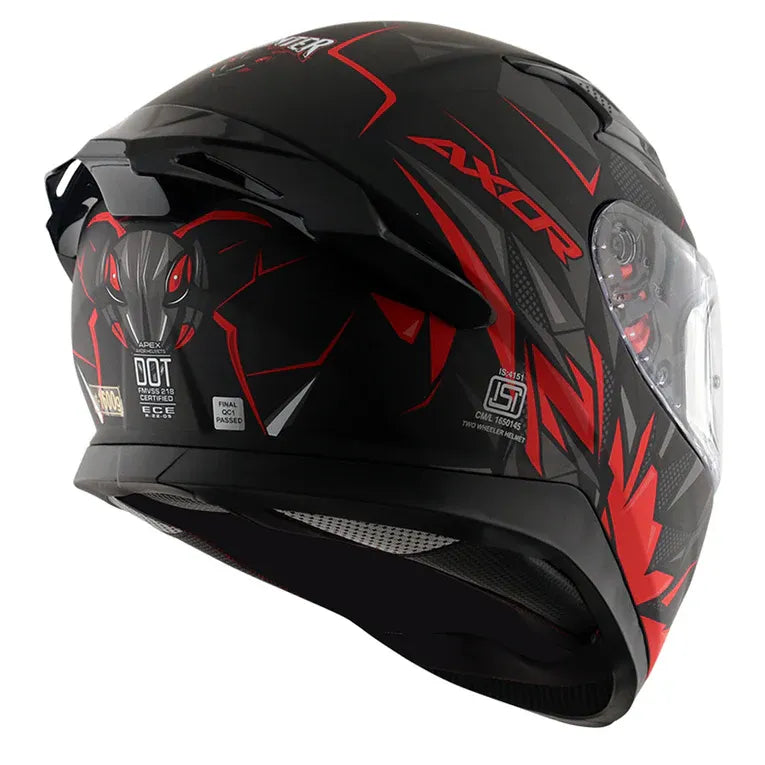 AXOR Apex Hunter Dull Black Red Full Face Helmet