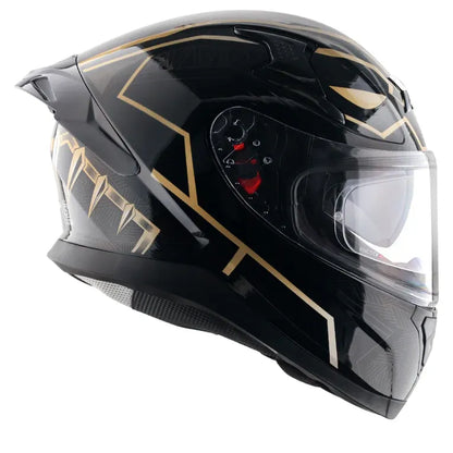 AXOR Apex Marvel Black Panther Gold Full Face Helmet