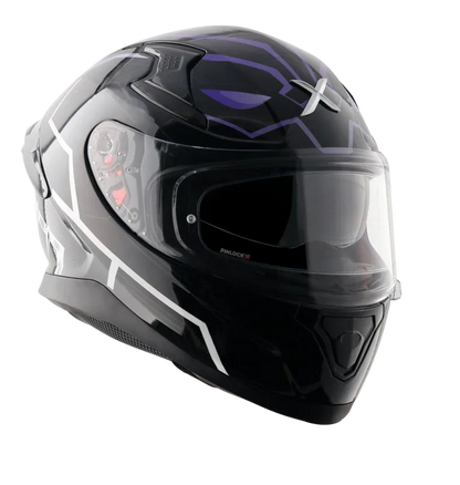 AXOR Apex Marvel Black Panther Purple Full Face Helmet