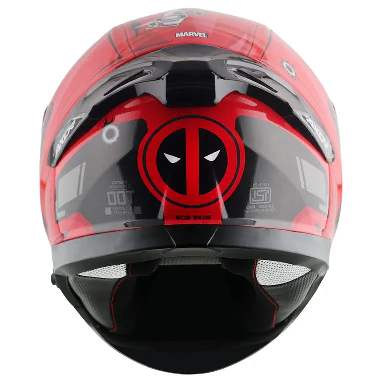 Axor Apex Marvel Deadpool Red Black Full Face Helmet