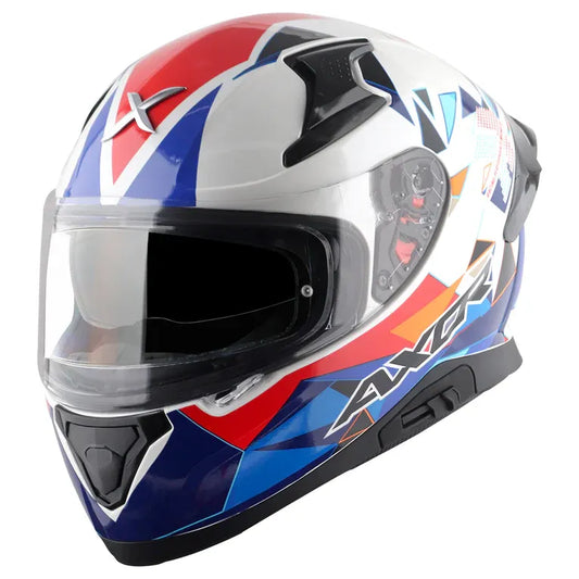 AXOR Apex Prism White Blue Full Face Helmet