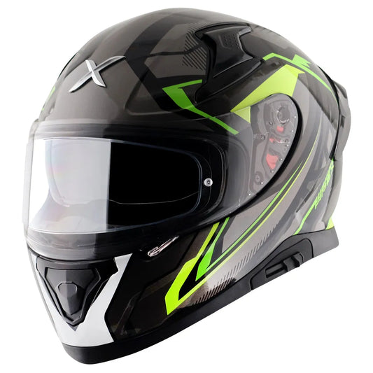 AXOR Apex Road Trip Black Neon Yellow Full Face Helmet