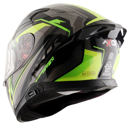 AXOR Apex Road Trip Black Neon Yellow Full Face Helmet
