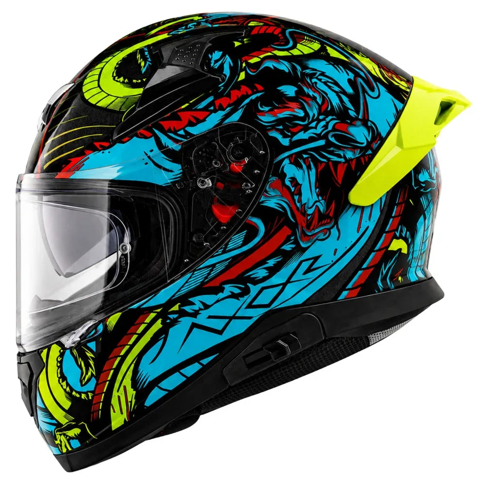 Apex Scratch Black Neon Blue Full Face Helmet
