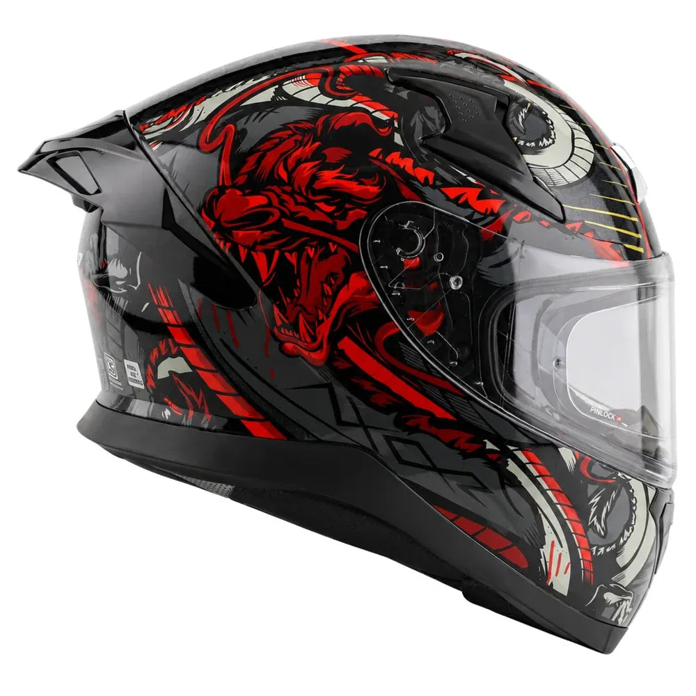 Axor Apex Scratch Black Red Ful Face Helmet