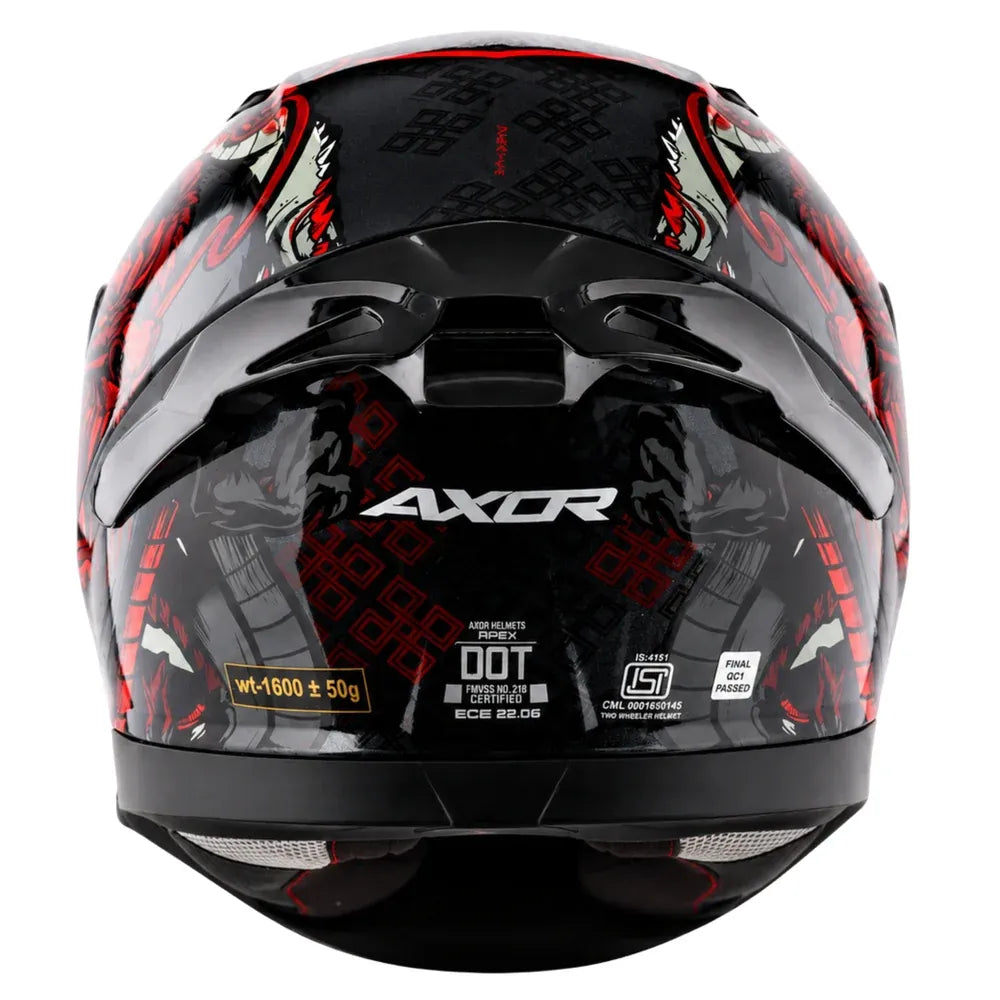Axor Apex Scratch Black Red Ful Face Helmet