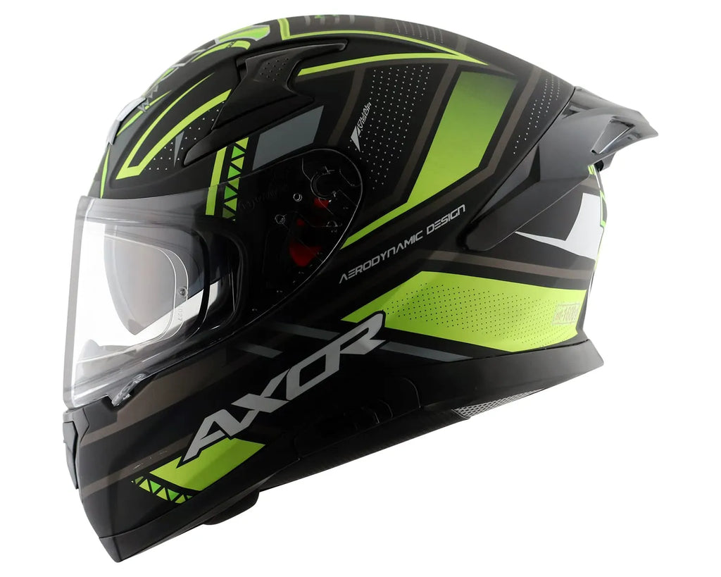 AXOR Apex Tiki Dull Black Neon Yellow Full Face Helmet
