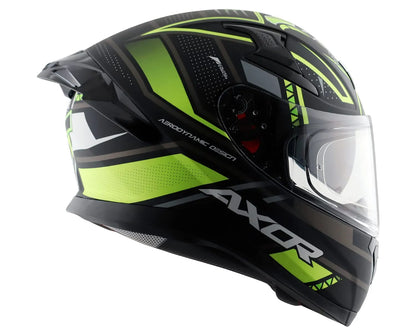 AXOR Apex Tiki Dull Black Neon Yellow Full Face Helmet