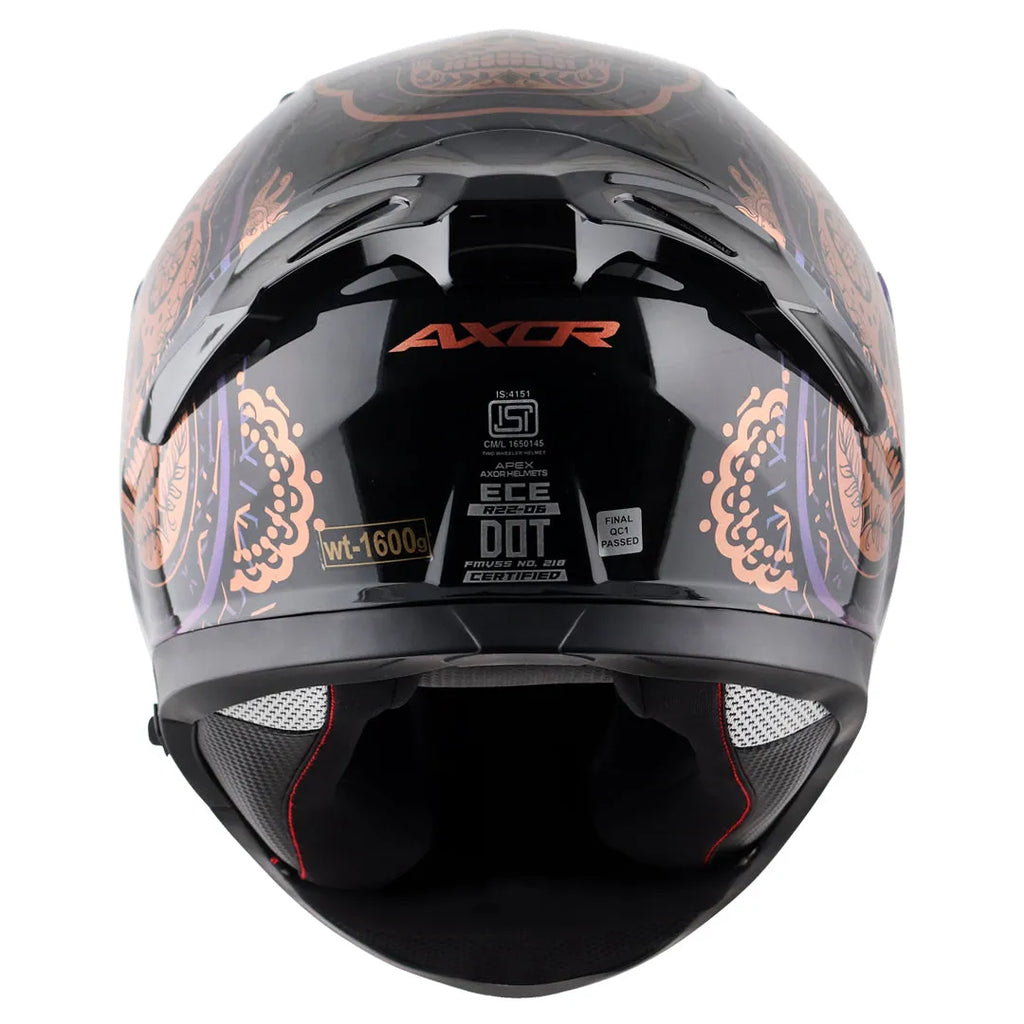 AXOR Apex Trance 2 0 Black Gold Full Face Helmet