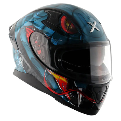 AXOR Apex Venomous Black M Blue Full Face Helmet