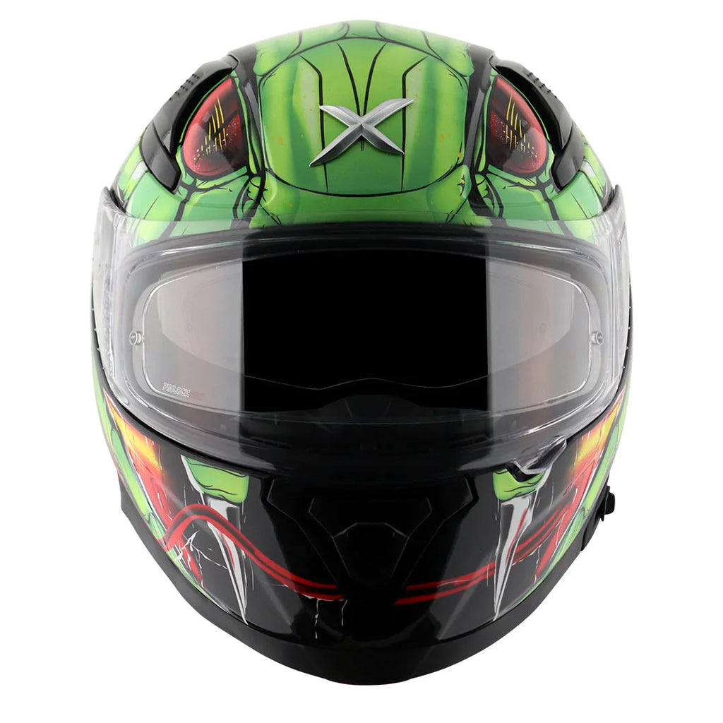 AXOR Apex Venomous Black Neon Green Full Face Helmet