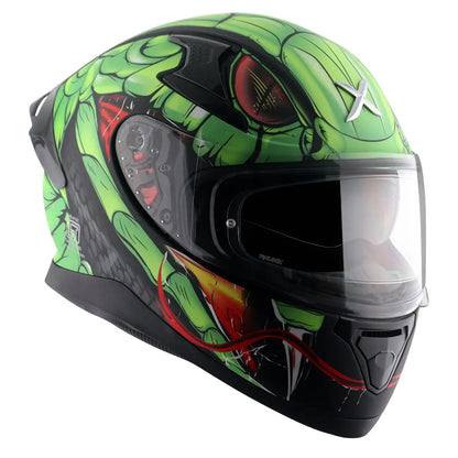 AXOR Apex Venomous Dull Black Neon Green Full Face Helmet